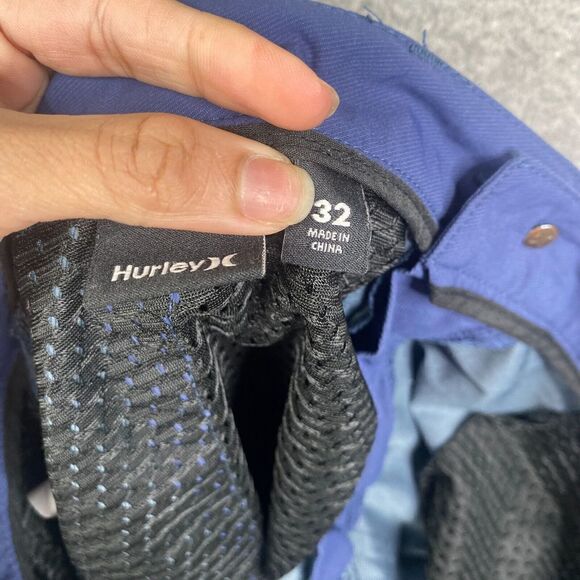 Hurley Board Shorts Mens 32 Blue Solid Stretch Surfer Golf Casual - Picture 6 of 8